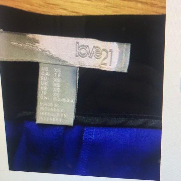 Forever 21. XS blue tuxedo pants black stripe - Picture 4 of 4